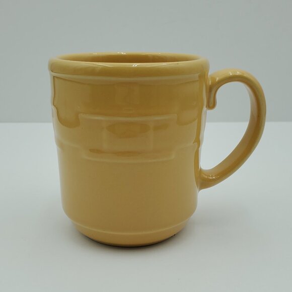 Longaberger Pottery Woven Traditions Butternut Mug Yellow Gold Coffee Cup - Picture 2 of 8